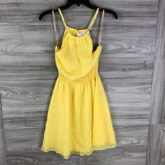 Ali & Jay Shift Casual Maxi Dress In Yellow Halter Top Size XS Extra Sma… - Picture 3 of 7